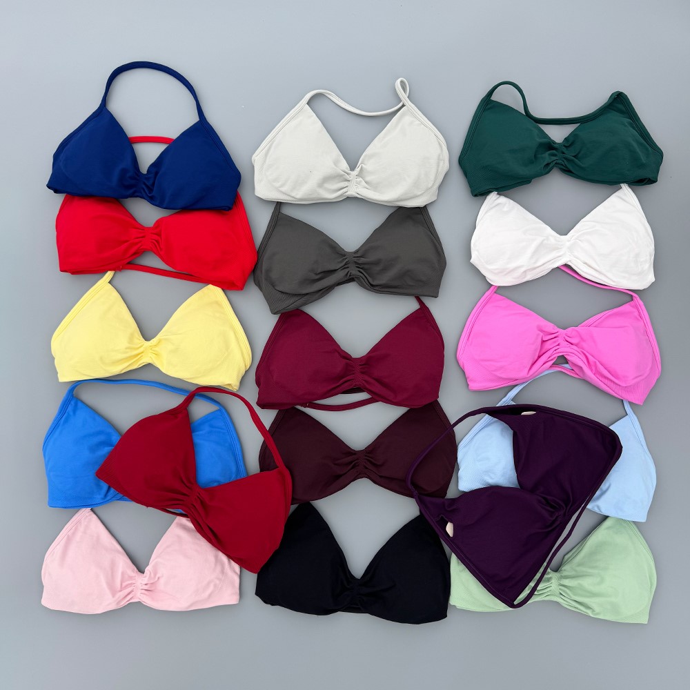 Minimizer Bra Women - เสื้อชั้นในสตรีแบบมีสายสำหรับออกกำลังกาย รองรับทรงสูง ดันทรง สายบาง ไร้ตะเข็บ แบบคล้องคอ