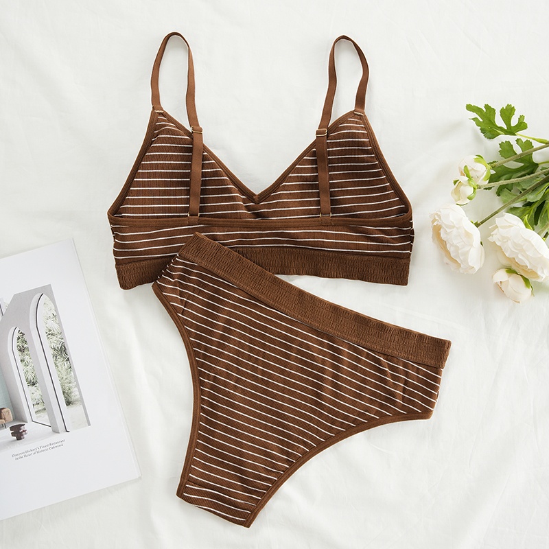 Cotton Bra Everyday - ชุดชั้นในบิกินี่แบบไร้ตะเข็บ ดีไซน์ใหม่ ขายดี บราและกางเกงในผ้าฝ้ายสำหรับผู้หญิง วัยรุ่น ชุดบราเล็ตต์