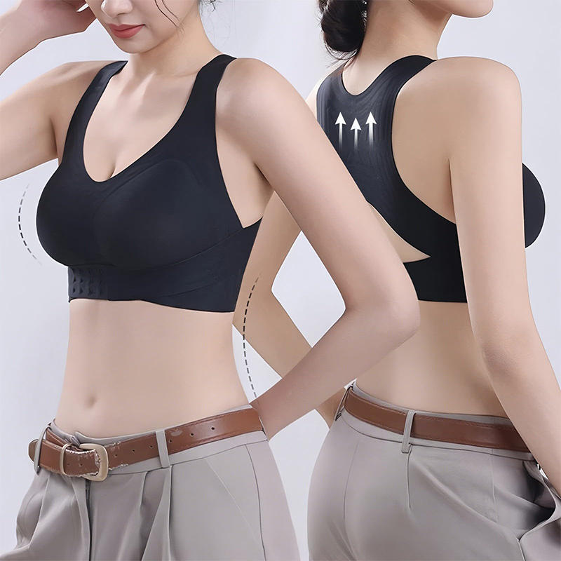 Cotton Bra Everyday - บราปรับท่าทางสำหรับผู้หญิง แบบติดตะขอหน้า สายไขว้หลัง ไร้โครง บราปรับท่าทางไร้รอยต่อ ครอบคลุมเต็มที่