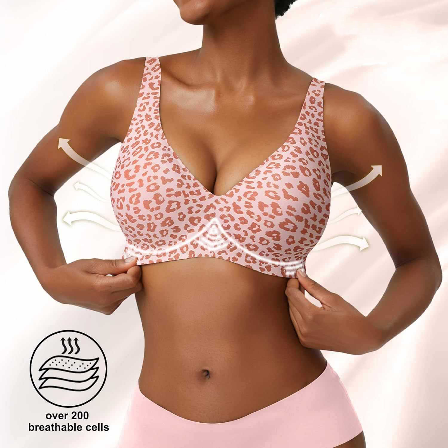 บราไร้โครงสำหรับผู้หญิง ลายเสื - Plunge Bra Push Up บทวิจารณ์และราคา