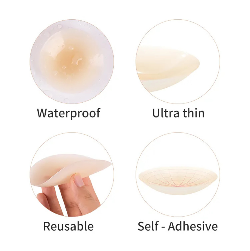 แผ่นปิดจุกนมซิลิโคนแบบใช้ซ้ำได - Strapless Bra Adhesive บทวิจารณ์และราคา